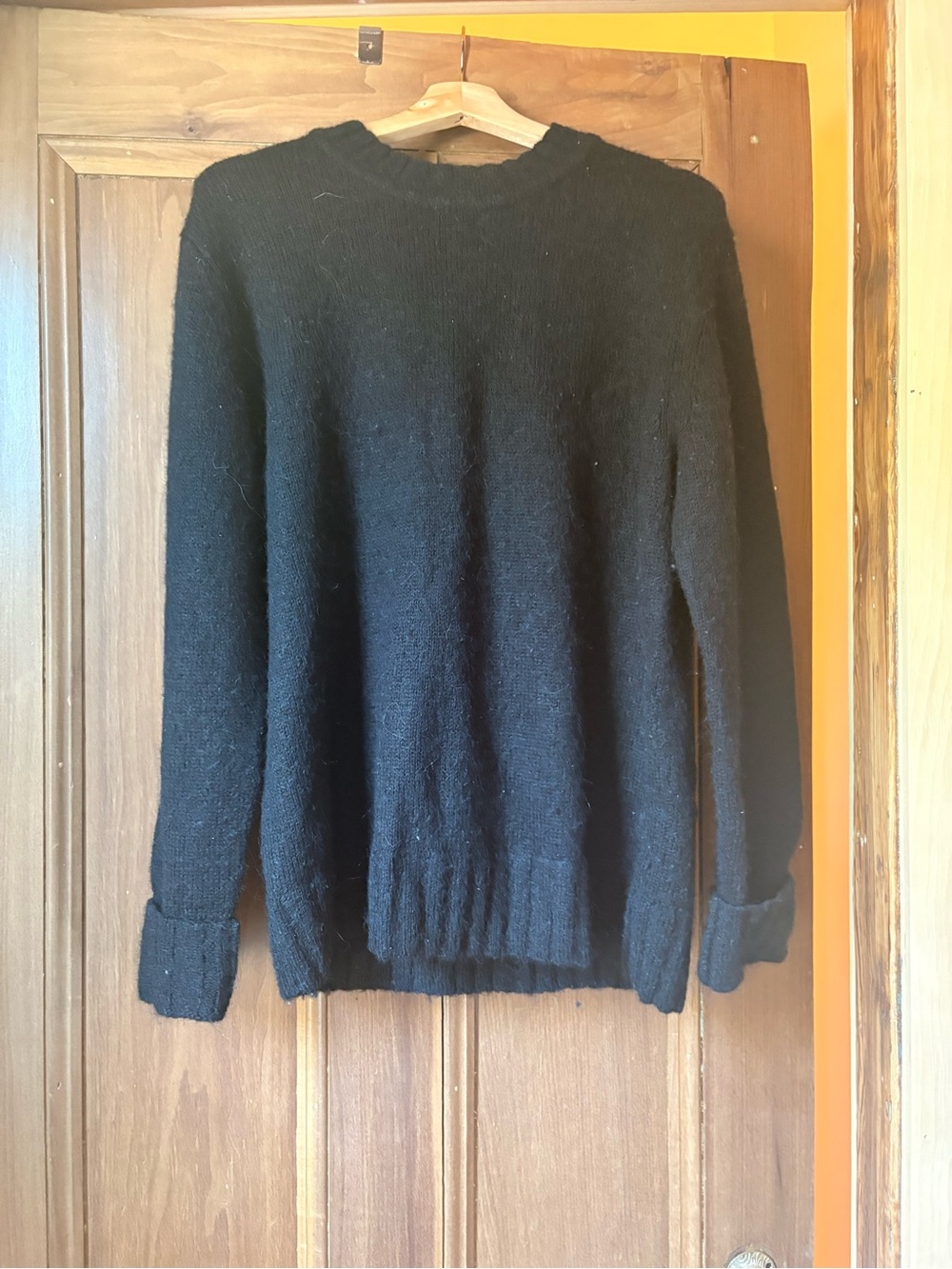 COS Black Wool Blend Crewneck Sweater